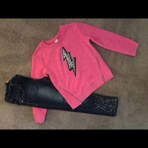Girls 5T Cat & Jack Top & Size 5 Skinny Jeans
